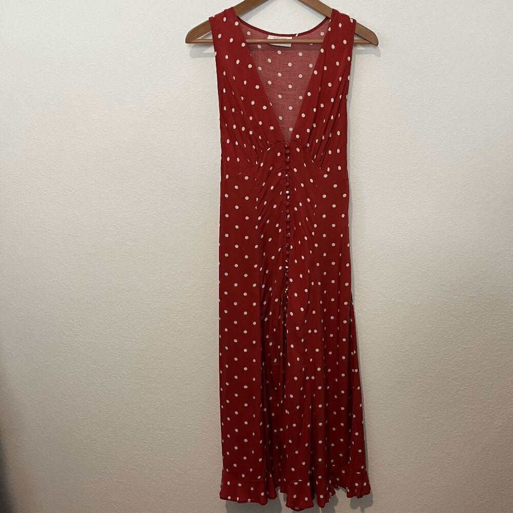 Auguste The Label Red Polka Dot Midi Dress